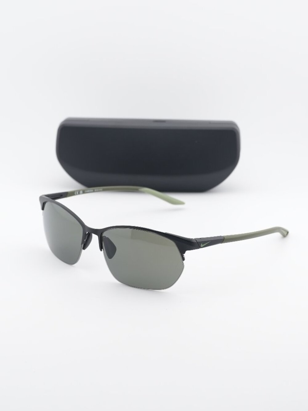 NIKE MODERN METAL ZONE N IU3289X 011 Square Sunglasses - Black / Green